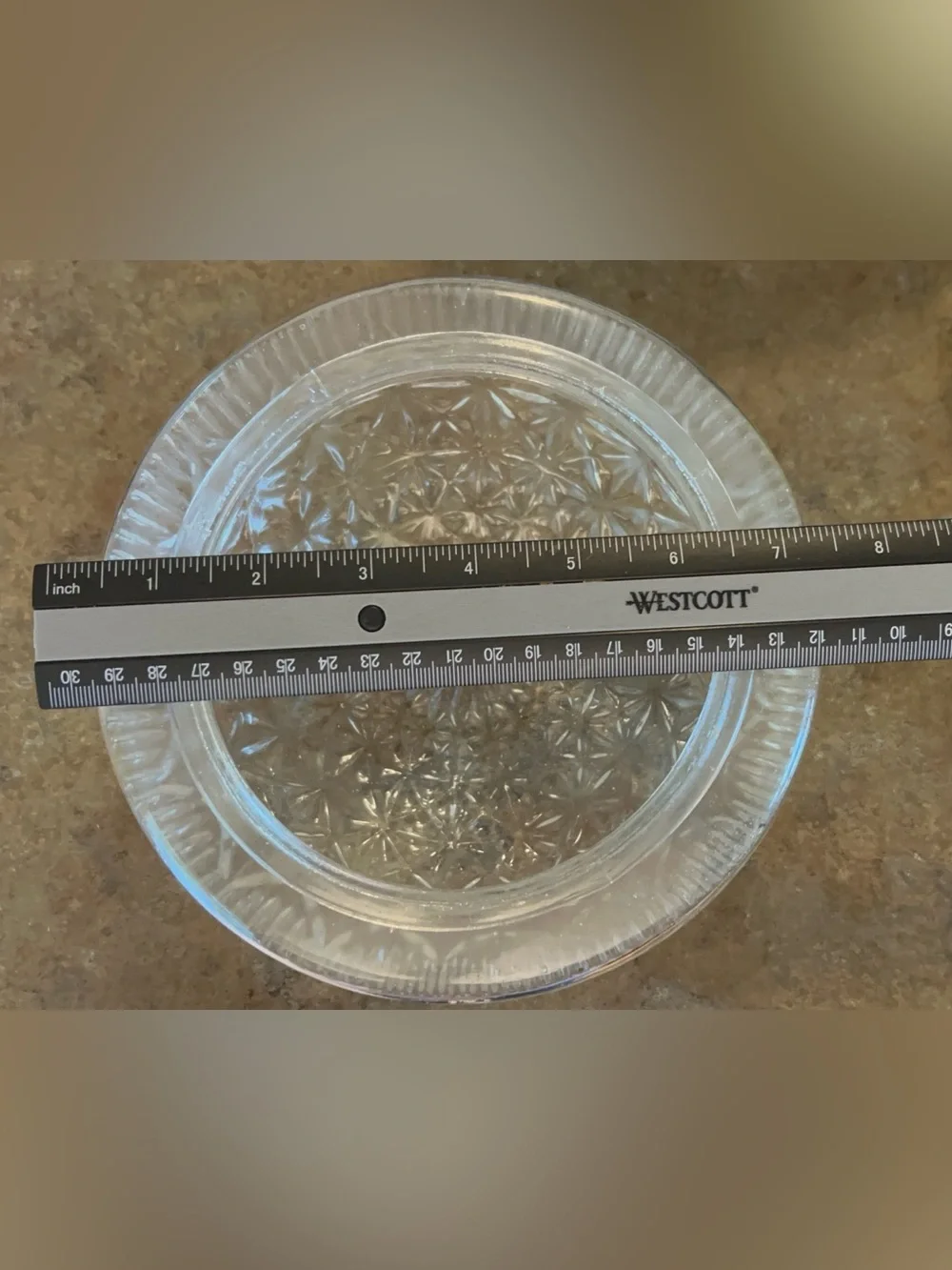 Vintage Pressed Glass Starburst Pattern Ceiling Light Fixture Cover